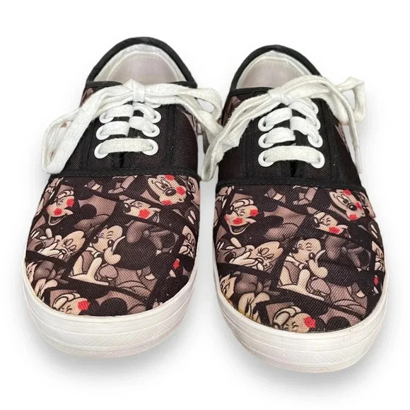 THE BRADFORD EXCHANGE Mickey & Minnie "Caught in the Moment" Sneakers sz 7.5 - Picture 4 of 11